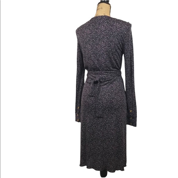 Tory Burch Jersey Long Sleeve Dress Black/Purple - Picture 3 of 10